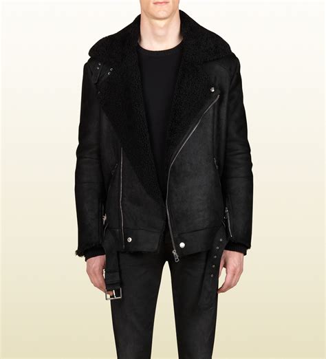 gucci shearling jacket men|Gucci shearling jacket.